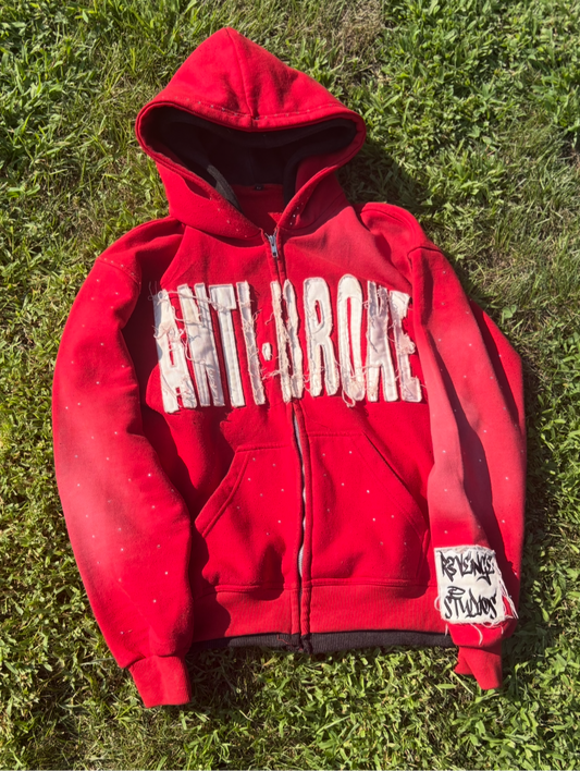 Official R3VENGE Anti-Broke Hoodie-red
